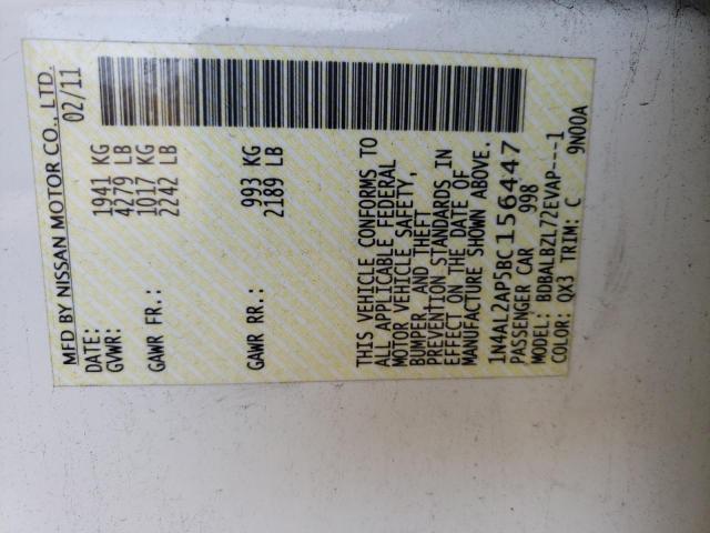Photo 10 from auction – 2011 NISSAN ALTIMA BAS with VIN 1N4AL2AP5BC156447