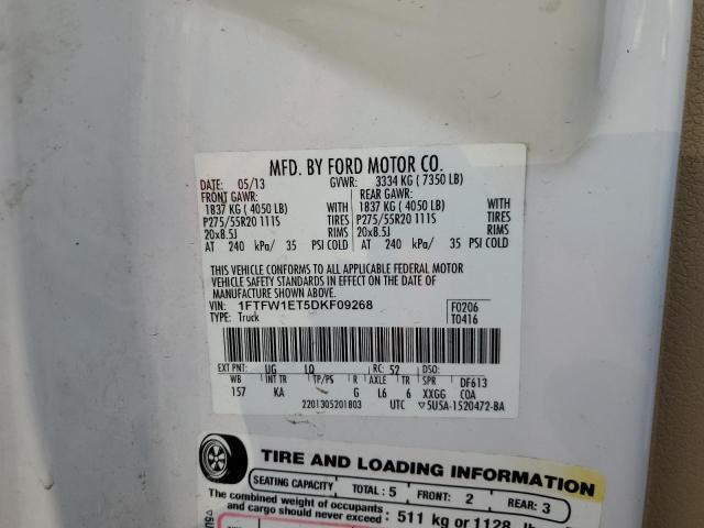 Photo 10 from auction – 2013 FORD F150 SUPER with VIN 1FTFW1ET5DKF09268