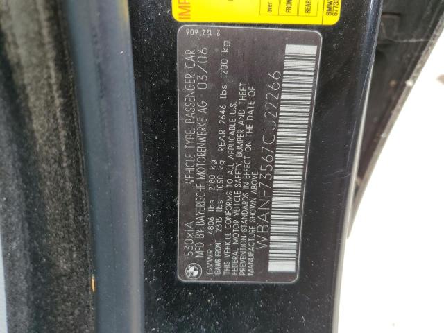 Photo 10 from auction – 2007 BMW 530 XI with VIN WBANF73567CU22266