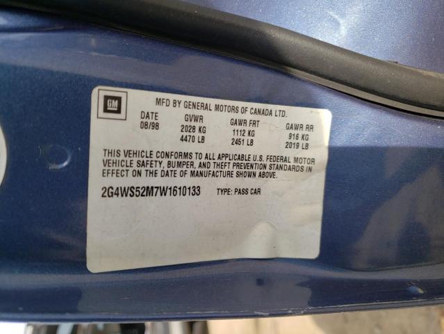 Photo 10 from auction – 1998 BUICK CENTURY CU with VIN 2G4WS52M7W1610133