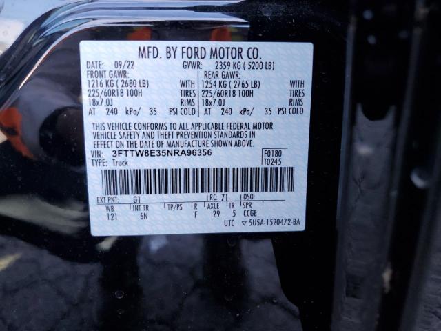 Photo 10 from auction – 2022 FORD MAVERICK X with VIN 3FTTW8E35NRA96356