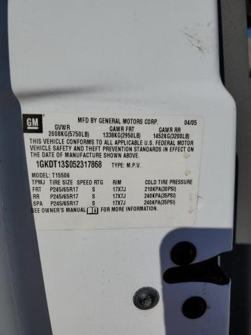 Photo 10 from auction – 2005 GMC ENVOY with VIN 1GKDT13S052317868