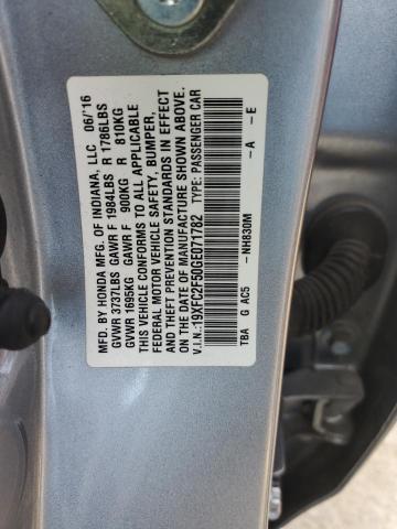 Photo 10 from auction – 2016 HONDA CIVIC LX with VIN 19XFC2F50GE071782
