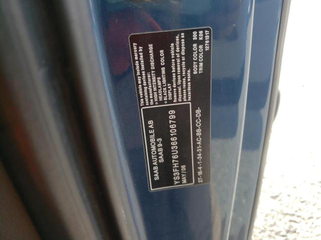 Photo 10 from auction – 2006 SAAB 9-3 AERO with VIN YS3FH76U366106799