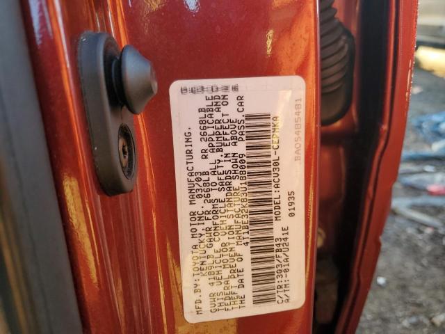Photo 10 from auction – 2003 TOYOTA CAMRY LE with VIN 4T1BE32K83U188009