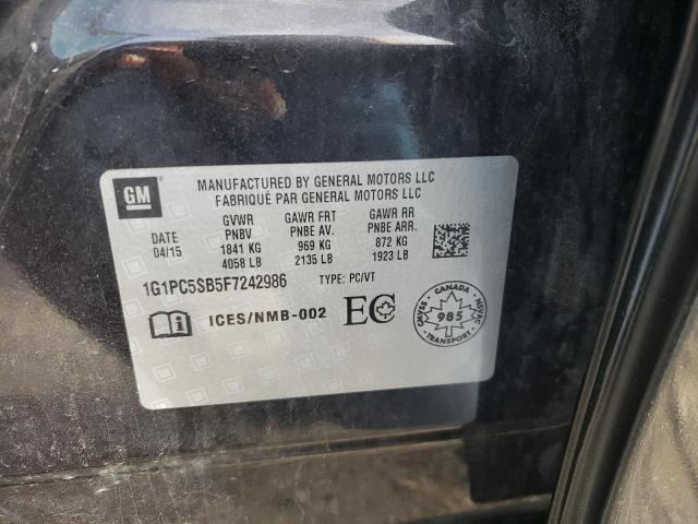 Photo 10 from auction – 2015 CHEVROLET CRUZE LT with VIN 1G1PC5SB5F7242986