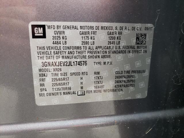 Photo 10 from auction – 2018 CHEVROLET EQUINOX LT with VIN 3GNAXJEV2JL174576