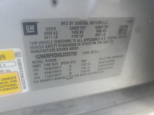 Zdjęcie 10 z aukcji – 2016 CHEVROLET TRAVERSE L z VIN 1GNKRFED9GJ229799