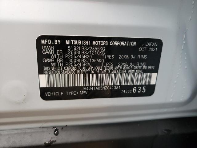 Photo 10 from auction – 2022 MITSUBISHI OUTLANDER with VIN JA4J4TA85NZ041381