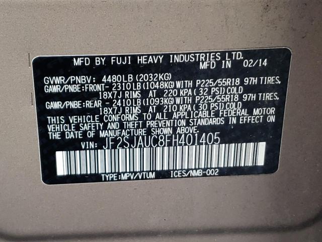Photo 10 from auction – 2015 SUBARU FORESTER 2 with VIN JF2SJAUC8FH401405