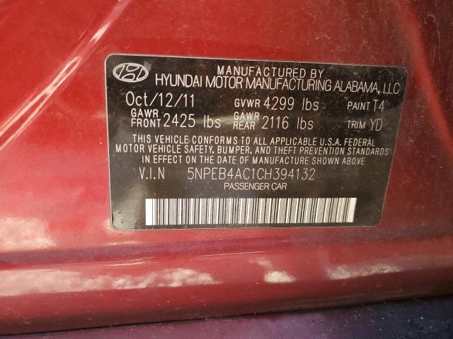 Photo 10 from auction – 2012 HYUNDAI SONATA GLS with VIN 5NPEB4AC1CH394132
