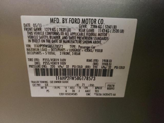 Photo 10 from auction – 2011 FORD TAURUS LIM with VIN 1FAHP2FW5BG178573