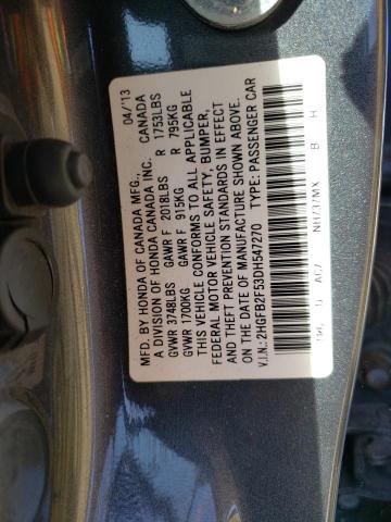 Photo 10 from auction – 2013 HONDA CIVIC LX with VIN 2HGFB2F53DH547270