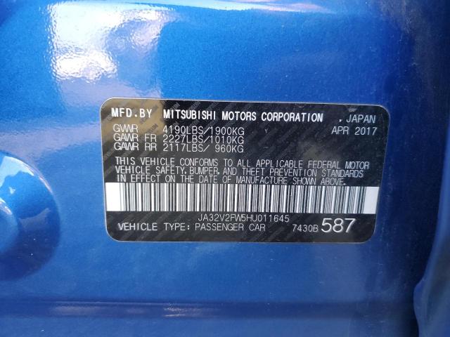 Photo 10 from auction – 2017 MITSUBISHI LANCER ES with VIN JA32V2FW5HU011645