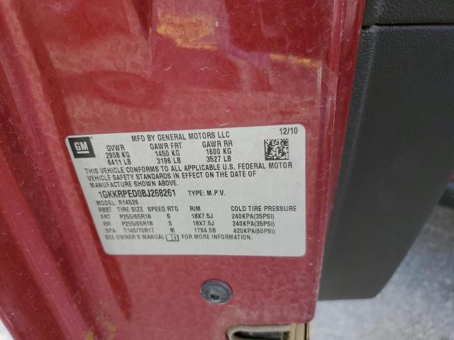 Photo 10 from auction – 2011 GMC ACADIA SLE with VIN 1GKKRPED0BJ268261