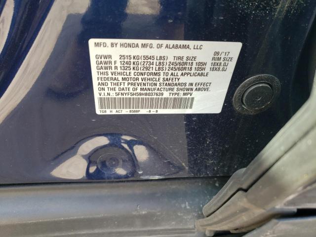 Photo 10 from auction – 2017 HONDA PILOT EXL with VIN 5FNYF5H59HB037639