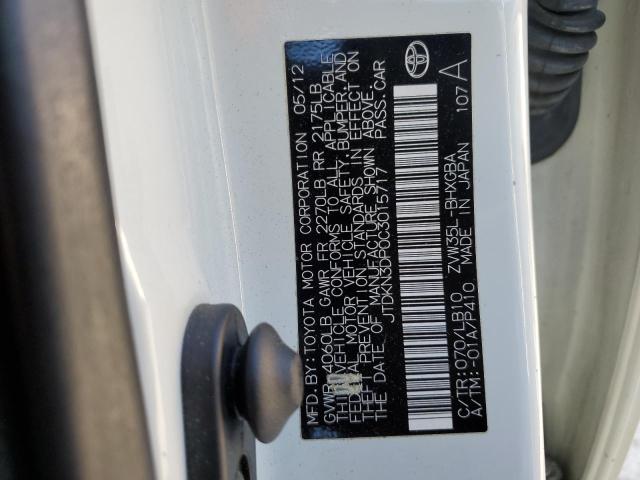Photo 10 from auction – 2012 TOYOTA PRIUS PLUG with VIN JTDKN3DP0C3015717