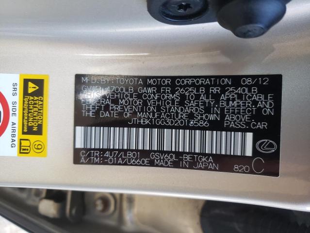 Photo 10 from auction – 2013 LEXUS ES 350 with VIN JTHBK1GG3D2013586