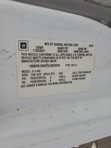 Photo 10 from auction – 1997 CHEVROLET EXPRESS G1 with VIN 1GNFG15W7V1067079