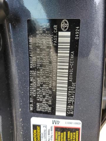 Photo 10 from auction – 2010 TOYOTA CAMRY BASE with VIN 4T1BF3EK5AU091453