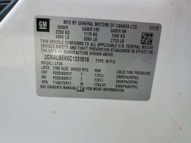 Photo 10 from auction – 2012 CHEVROLET EQUINOX LS with VIN 2GNALBEK6C1231616