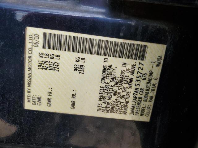 Photo 10 from auction – 2010 NISSAN ALTIMA BAS with VIN 1N4AL2AP7AN535727