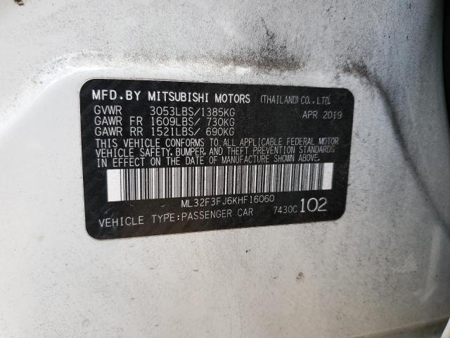 Photo 10 from auction – 2019 MITSUBISHI MIRAGE G4 with VIN ML32F3FJ2KHF16060