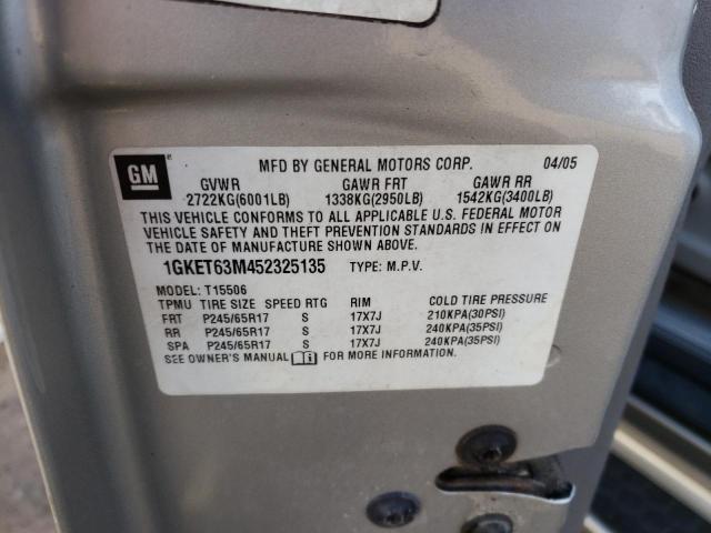Photo 10 from auction – 2005 GMC ENVOY DENA with VIN 1GKET63M452325135