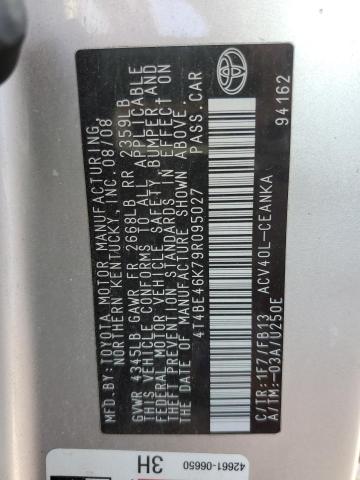 Photo 10 from auction – 2009 TOYOTA CAMRY BASE with VIN 4T4BE46K79R095027