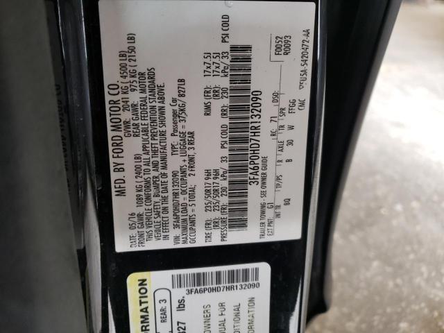 Photo 10 from auction – 2017 FORD FUSION SE with VIN 3FA6P0HD7HR132090