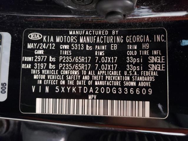 Photo 10 from auction – 2013 KIA SORENTO with VIN 5XYKTDA20DG336609