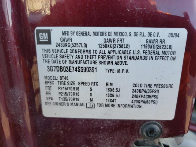 Photo 10 from auction – 2004 PONTIAC AZTEK with VIN 3G7DB03E74S590391