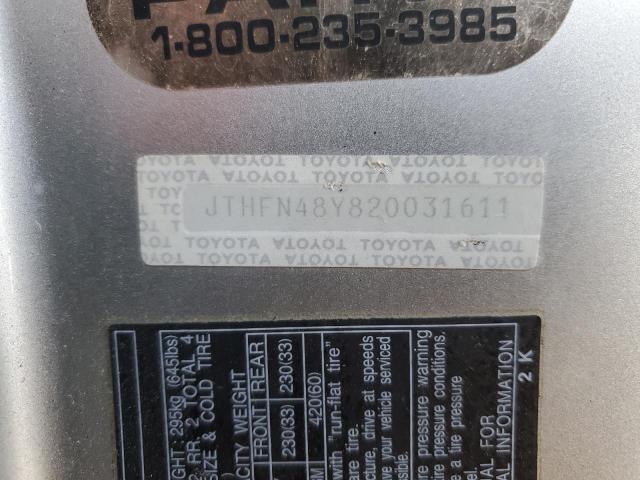Photo 10 from auction – 2002 LEXUS SC 430 with VIN JTHFN48Y820031611