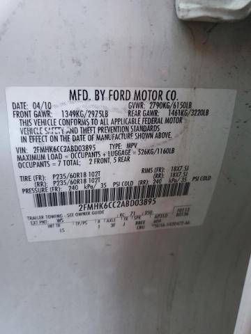 Photo 10 from auction – 2010 FORD FLEX SEL with VIN 2FMHK6CC2ABD03895
