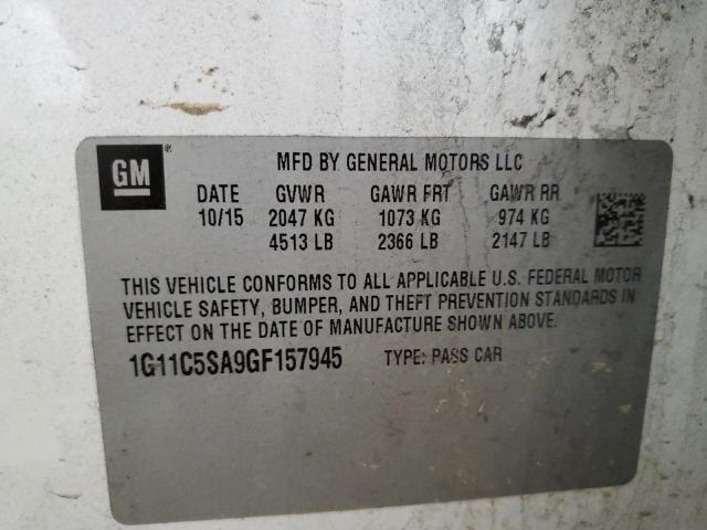 Photo 10 from auction – 2016 CHEVROLET MALIBU with VIN 1G11C5SA9GF157945