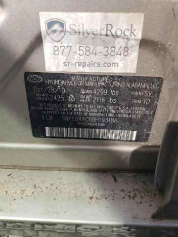 Photo 10 from auction – 2011 HYUNDAI SONATA GLS with VIN 5NPEB4AC0BH193188