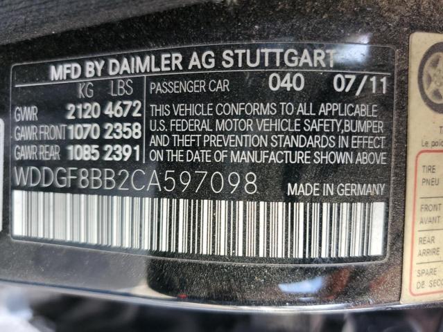 Photo 10 from auction – 2012 MERCEDES-BENZ C 300 4MAT with VIN WDDGF8BB2CA597098