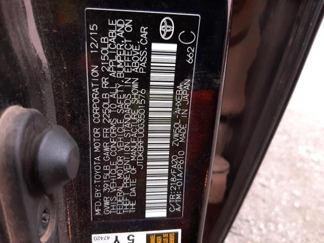 Photo 10 from auction – 2016 TOYOTA PRIUS with VIN JTDKBRFU0G3501576