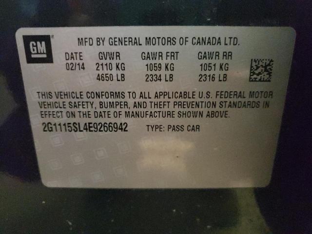 Photo 10 from auction – 2014 CHEVROLET IMPALA LT with VIN 2G1115SL4E9266942