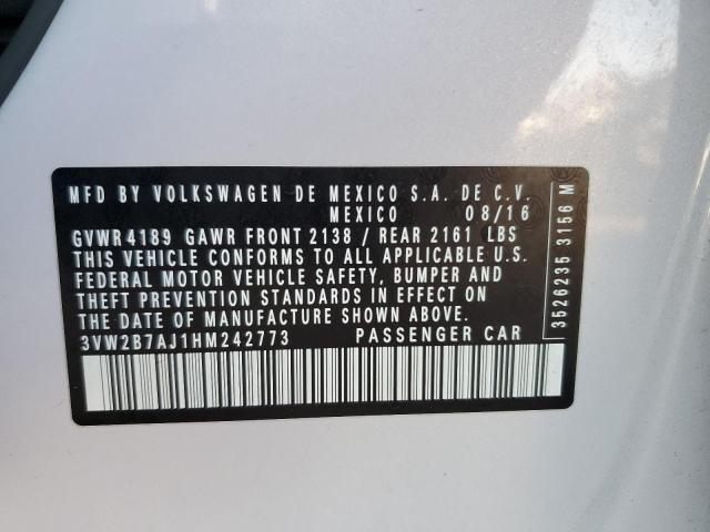 Photo 10 from auction – 2017 VOLKSWAGEN JETTA S with VIN 3VW2B7AJ1HM242773