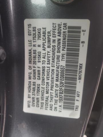 Photo 10 from auction – 2015 HONDA CIVIC LX with VIN 19XFB2F53FE088657