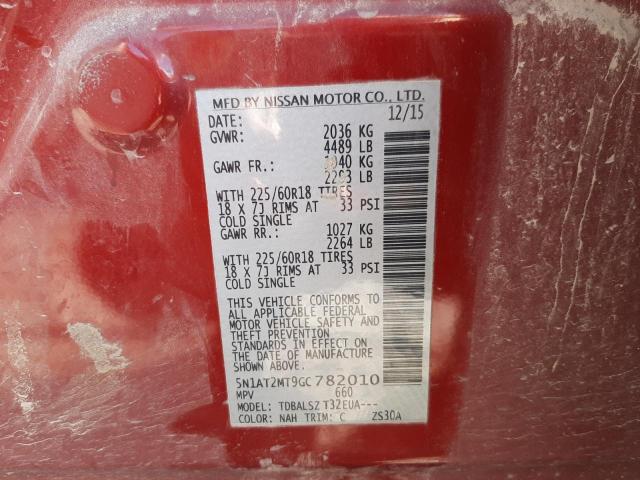 Photo 10 from auction – 2016 NISSAN ROGUE S with VIN 5N1AT2MT9GC782010
