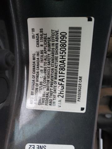 Photo 10 from auction – 2010 HONDA CIVIC EX with VIN 2HGFA1F80AH508090