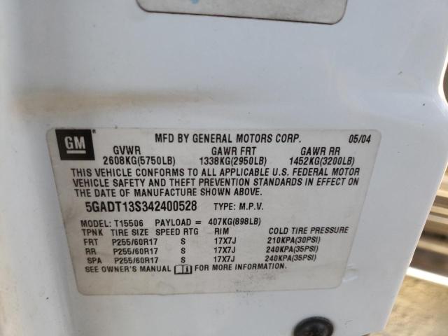 Photo 10 from auction – 2004 BUICK RAINIER CX with VIN 5GADT13S342400528
