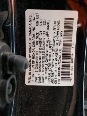 Photo 10 from auction – 2016 HONDA CR-V EXL with VIN 2HKRM4H7XGH671239