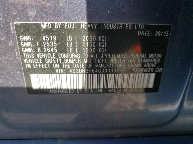 Photo 10 from auction – 2016 SUBARU LEGACY 2.5 with VIN 4S3BNBH64G3011199