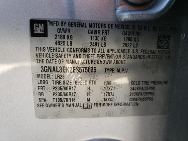 Photo 10 from auction – 2014 CHEVROLET CAPTIVA LT with VIN 3GNAL3EK2ES575635