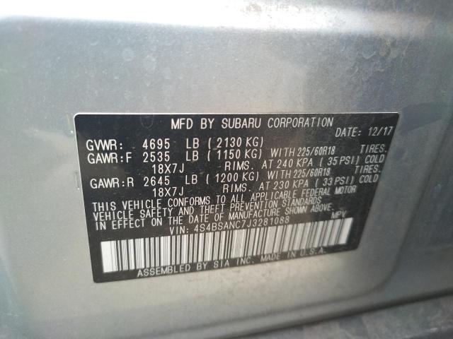 Photo 10 from auction – 2018 SUBARU OUTBACK 2. with VIN 4S4BSANC7J3281088
