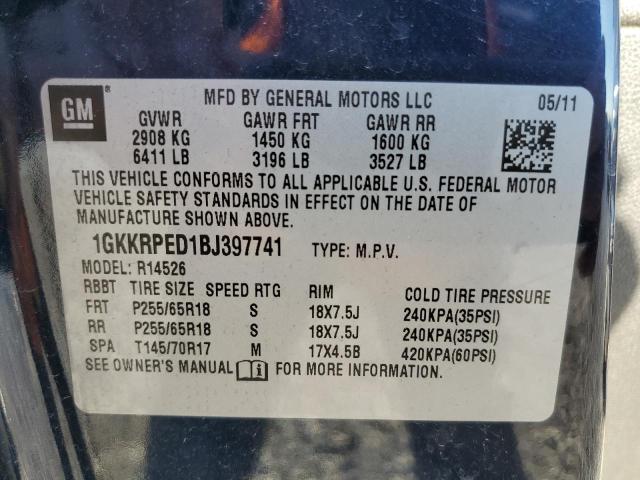 Photo 10 from auction – 2011 GMC ACADIA SLE with VIN 1GKKRPED1BJ397741