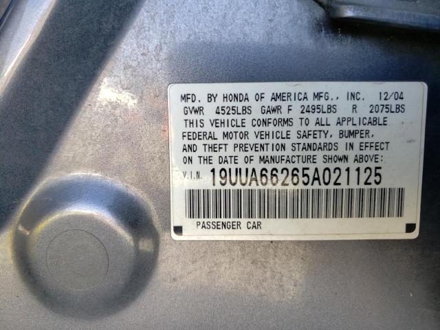 Photo 10 from auction – 2005 ACURA TL with VIN 19UUA66265A021125